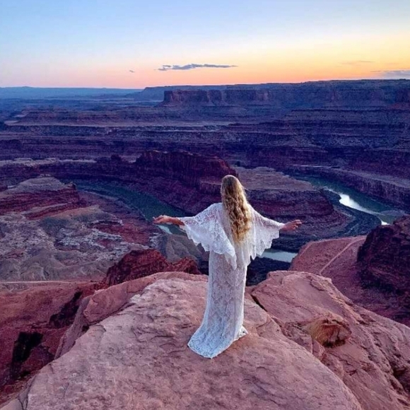 BHLDN x Tadashi Shoji Lorene Dress Gown Ivory Sz 10 Orig.$650 gently used - Picture 6 of 6